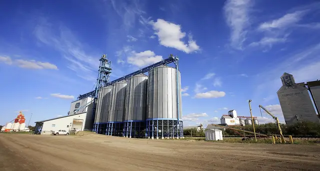 Grain elevators and silos on Railway Avenue